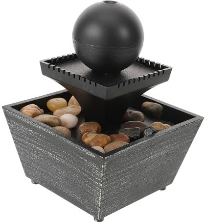 HOLIDYOYO Fontaine De Bureau Décorative Style Chinois Petite Fontaine De Relaxation pour Intérieur Décoration De Table De Batterie Ambiance Apaisante