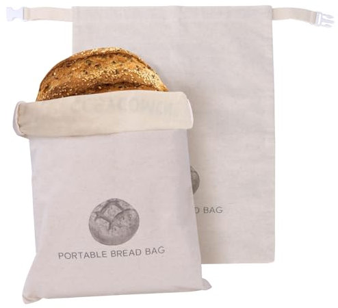 FLMBD 2 Pack 33 x 43cm Bread Bags for Homemade Bread Sourdough,natural Beeswax Reusable Bread Bag,Sourdough Bread Bag