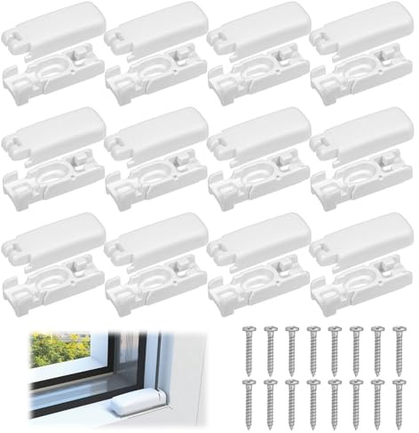 16 Stück Plissee Ersatzteile Set, Universal Plissee Zum Bohren Plissees Halterung Klemmträger Plissees Kunststoff PlisseeErsatzteile, Spannschuhe Für PlisseesKlemmträger Zubehör Für Klebeträger
