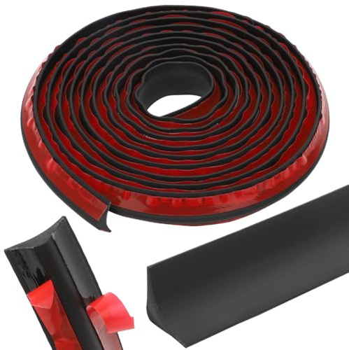 Winkelleiste Selbstklebend, 15mm*15mm Silikon Arbeitsplatte Abschlussleiste Flexibel Wasserdicht Deckenleisten 6M Schwarz Küchenarbeitsplatte Wandabschlussleiste für Wand, Fliesen, Schrankkanten