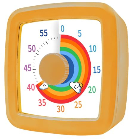 MEPHILIMIA Visueller Timer Kinder/Erwachsene 60 Minuten Regenbogen Countdown Timer Zeitmanagement Tool Schreibtisch mit großem Bildschirm Time Management-Werkzeug für Küche Schule Büro