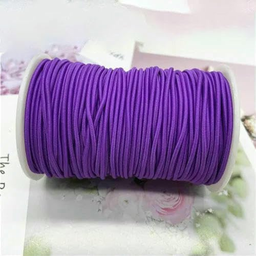 50 m/lote de cinta elástica redonda de colores de 2 mm, cuerda elástica redonda, goma elástica, hilo elástico, accesorios de costura DIY - 2 mm, 50 metros - 29