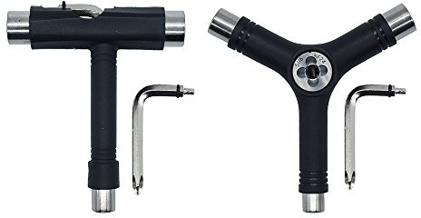 Feisuo Black All-in-One Multifunctional Portable T-Tool&Y-Tool for Skateboard,All-in-One Skate Tools Set of 2 pcak