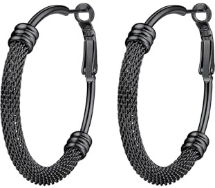 PROSTEEL Damer kreolska örhängen rostfritt stål/18k förgyllda Huggie kreoler hoop vikbara creoler öronsmycken för kvinnor flickor 25/30/40/60/70/80 mm stora cirkel örhängen tillbehör, 40mm, Rostfritt