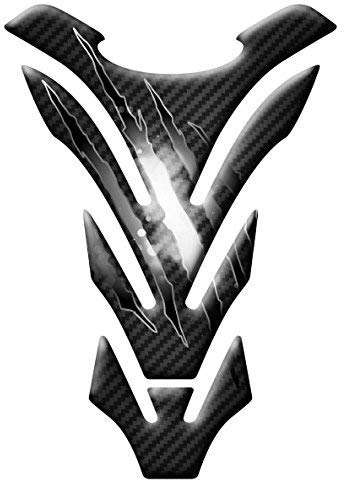 PROTECTION DU RÉSERVOIR RÉSINE RÉSINE 3D AU CARBON RAYÉ COMPATIBLE POUR MOTO HONDA KAWASAKI APRILIA DUCATI CAGIVA YAMAHA PE(N) (Gray)