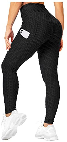 RIOJOY Damen Push Up Leggings - High Waist Anti Cellulite Leggins Scrunch Butt Po Lifting Sporthose Yogahose
