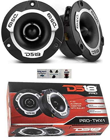 DS18 2 PRO-TWX1 super Bullet hochtöner von 9,60 cm 96 mm Durchmesser 120 watt rms und 240 watt max 4 ohm mit 103 db empfindlichkeit bei 4 cm Tiefe, pro Paar + 3 kostenlose Aufkleber