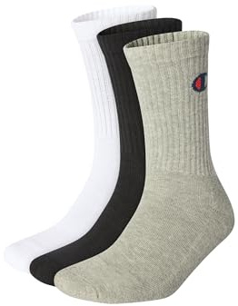 Champion Core 3PP Crew, Calcetines, para Unisex adulto, Multicolor (Gris Melange Claro/Blanco/Negro), 43-46