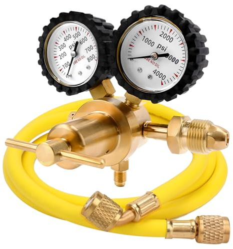 Stickstoffregler mit 152,4 cm Schlauch für HVAC-Ausblasung, 0–800 PSI Ausgangsdruck, CGA580 Einlassanschluss und 1/4 Zoll männlicher Flare-Auslassanschluss
