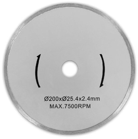 EBERTH Trennscheibe Diamanttrennscheibe für Stein, Beton, Fliesen und Feinsteinzeug, Diamantscheibe mit 200mm Durchmesser, 25,4mm Bohrung, 2,4mm Stärke, Diamant Trennscheibe f. Granit, Keramik, Marmor