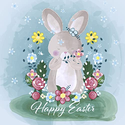 Servietten Ostern 20 Hase w?nscht frohe Ostern| Blumen | Frühling Tischdeko 33x33cm