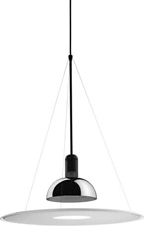 Flos Frisbi Lampada a Sospensione a Luce Diretta, Diffusa e Riflessa, Lampada di Design da A. Castiglioni con Diffusore in PMMA a Forma di Disco, 1220-250V, 105 W, 600 x 730 mm, Cavo Lunghezza 2700 mm
