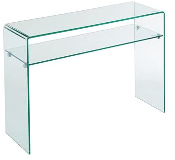 Venta-Unica - Consola - 1 Estante - Cristal Templado - Transparente - STILEOS