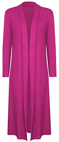 Elum Maxi Plus Size Long Cardigans for Women UK New Ladies Collared Top Long Full Sleeve Floaty Women's Cardigan Coatigans Sizes 8-26