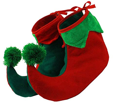 I LOVE FANCY DRESS Elf Shoes - Kids Elf Boots with Curly toes - Christmas Fancy Dress Elf Shoe Accessory Santa's Little Helper Elves