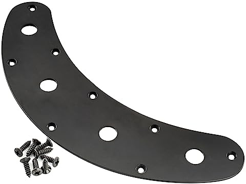 Musiclily Pro Stahl 4 Löcher Bass Kontrollplatte Control Plate Schwarz