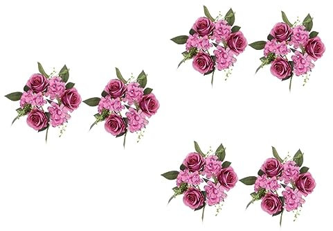 Garneck 6stücke Künstliche Rosen Kerzenringe Dekorative Blütenkränze Für Hochzeiten Geburtstagsfeiern Und Tägliche Tischdekoration