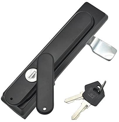 Black Distribution Cabinet Lock Control Cabinet Door Lock Electric Box Electric Meter Electric Box Plane Lock Key Padlock 1Pcs