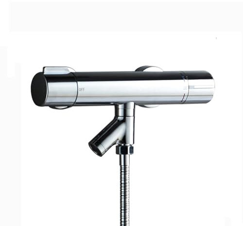 HomeLava Duscharmatur mit Thermostat Aufputz Duschthermostat Mischbatterie Thermostat mit 38 °C Sicherheitsstopp Thermostat-Brausearmatur für Dusche und Badewanne, Chrom