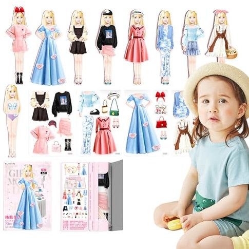 Tanxier Magnetische Anziehpuppen, Prinzessinnen-Anziehpuppen aus Papier - Magnet-Ankleide-Papierpuppen-Puzzles - Kinder tun so, als würden sie Spielzeug Spielen, Puzzlespiel für Mädchen, Kinder,
