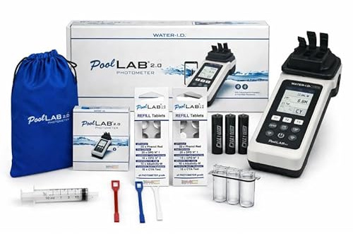 EASYSELECT SuperPack Testeur électronique - Photomètre Water ID PoolLab 2.0 + Kit Recharge + Cuvette de Rechange