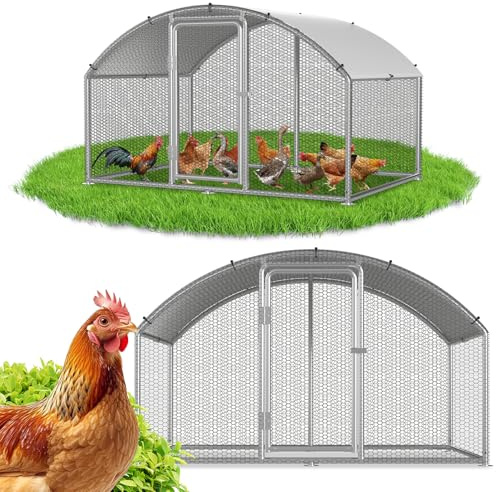 Eulenke 3x2x2m Hühnerstall mit Freilaufgehege Kleintierstall für Outdoor, Hühnerhaus mit Hühnerklappe, Geflügelstall, Vogelkäfig, Hühnerkäfig, Freigehege für Kleintiere