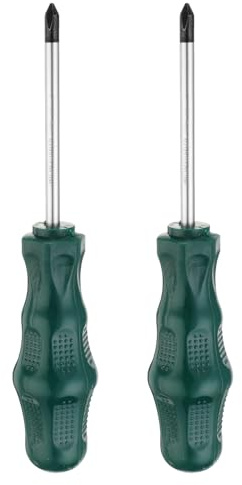 sourcing map Lot de 2 tournevis cruciformes PH1 #1 - Tournevis magnétiques de 7,6 cm CR-V avec poignée ergonomique pour réparation de bricolage, vert