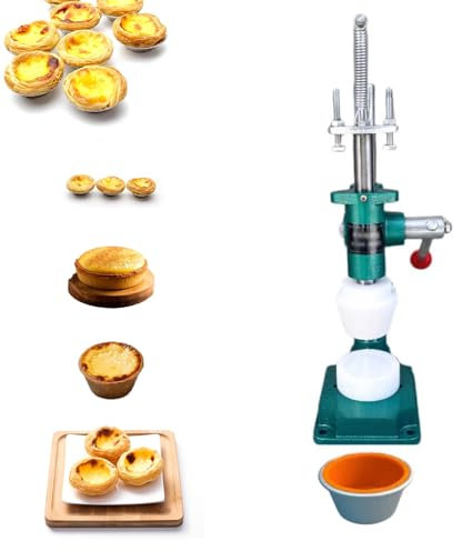 DOJOEUU Máquina para prensar Tartas de Huevo, Prensa Manual para Hacer cáscaras de Tarta de Huevo con Molde para Tarta, máquina para moldear cáscaras de Tarta de Crema pastelera Manual(SN6023)