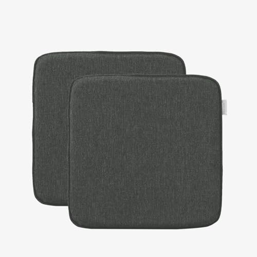 RACE LEAF 2er Set 40,5x40,5 cm Memory Foam Slow Rebound Sitzkissen Indoor Household Sitzkissen Wasserfeste Oberfläche und rutschfeste Unterseite Schwarz (Dunkelgrau)