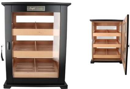 Angelo Humidor Cabinett, schwarz matt BxHxT 48x64x33cm, abschließbar