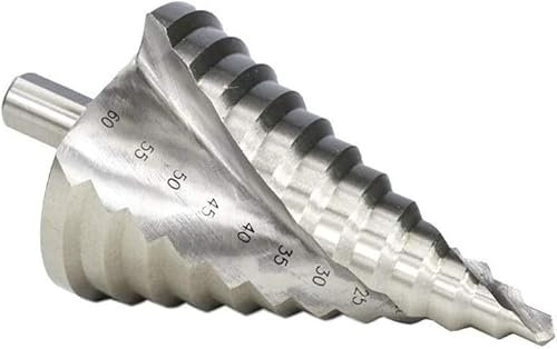 Broca escalonada, Brocas for metal, Broca escalonada de carburo Broca escalonada HSS Taladro de pagoda con ranura en espiral Mango triangular Cincel Taladro cónico escalonado Herramienta eléctrica(1pc