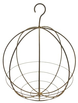 FRANK FLECHTWAREN Hänger Kugel, Metall, Rostfinish, Ø 25 cm, GH 32 cm