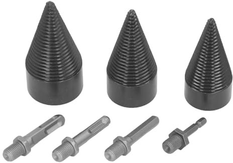 Brocas Divisoras de Cono de 32 Mm, 42 Mm y 50 Mm, Herramientas de Perforación para Madera, Kit de División de Leña de Alta Resistencia para el Hogar, Exteriores, Camping, Granja,