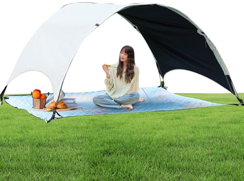 Strandzelt, Outdoor-Camping Sonnenschutz Dach, tragbare Popup-Schutz mit UPF 50+ UV-Schutz, winddichte Sonnenschutz für Picknick, Angeln, Camping, Strandreisen, 1 000-1 500 mm