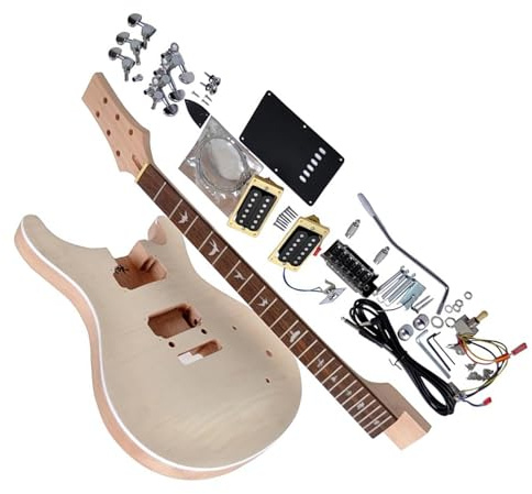 Corps De Guitare Guitare Électrique 24 Frettes 39 Pouces À Monter Soi-même Corps Et Manche En Acajou Touche En Palissandre