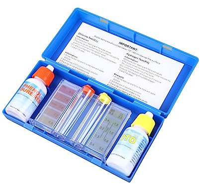 SEWOART Pool Testkit Wasserqualität Spa Schwimmbad Ph Testflüssigkeit Chlor Testset Tragbar Präzise Reagenzien Vielseitig Für Poolpflege