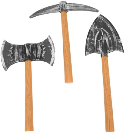SUPVOX 3pezzi Accessori Giocattolo Finta Da Nano Pala e Piccone Realistici Per Costume Cosplay Halloween Per Feste e Performance Teatrali