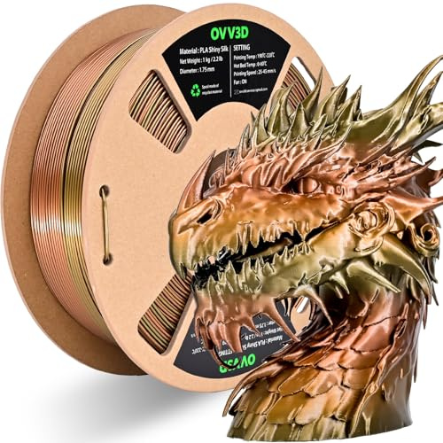 OVV3D PLA Filament 1.75 mm 3D Drucker Filament PLA Filament 1 kg, Shiny Metal Color Change Filament PLA