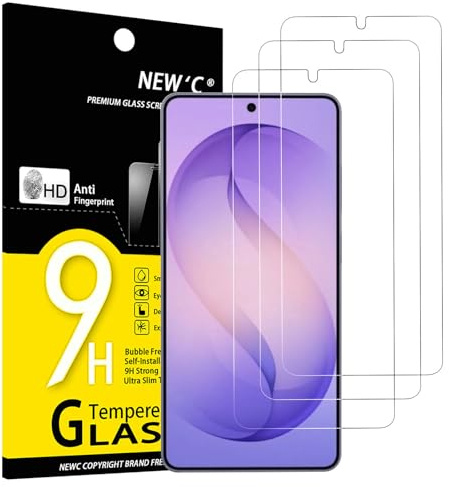 NEW'C 3 Pack, skärmskydd i glas för Samsung Galaxy S26, bubbelfri, 9H hårdhet, ultratransparent,ultrabeständigt härdat glas
