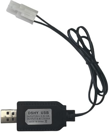 Charger Cable with Tamiya KET-2P with Battery Protection Compatible RC Car RC Tank RC Boat and Gel Ball Blaster and Other Remote Control Toys for Universal 4.8V Li-ion Battery USB Charger Cable (1)