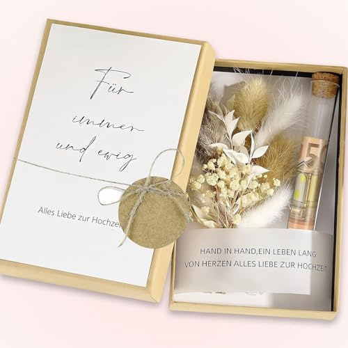 PARFCO Geschenkbox Hochzeit mit Glückwunschkarte für Geldgeschenk | Ideal für Geldgeschenke zur Hochzeit, zum Stilvollen Überreichen von Glückwünschen an das Brautpaar mit Karte