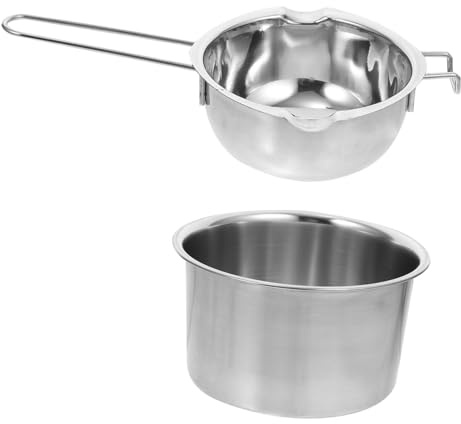 SMASOLO Olla de Acero Inoxidable para Derretir Chocolate y Mantequilla Caldera Doble Resistente al Calor Baño María para Dulces Velas y Queso
