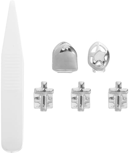 ORFOFE Hip Hop Zahnschmuck Grills mit Kreuzdesign für Halloween Universelle Silberne Zahnkappen für Männer und Frauen Komfortabler Rapper Zahnschmuck