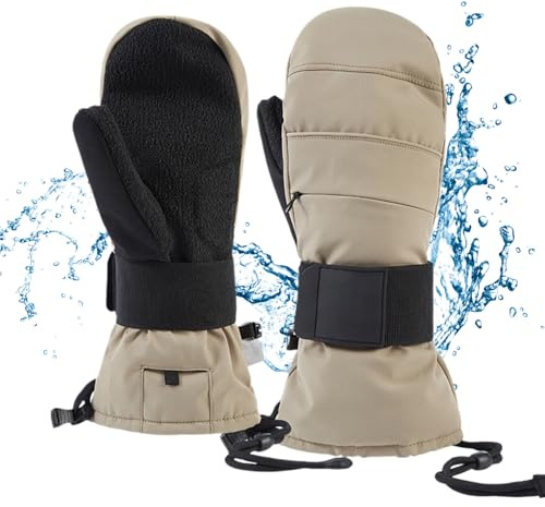 Winterhandschuhe, Touchscreen-Handschuhe, warme Fäustlinge, mit Handgelenkschutz, Fleece-gefüttert, Snowboard-Handschuhe, für Motorrad, Winter, Ski, kaltes Wetter, Schnee, Outdoor