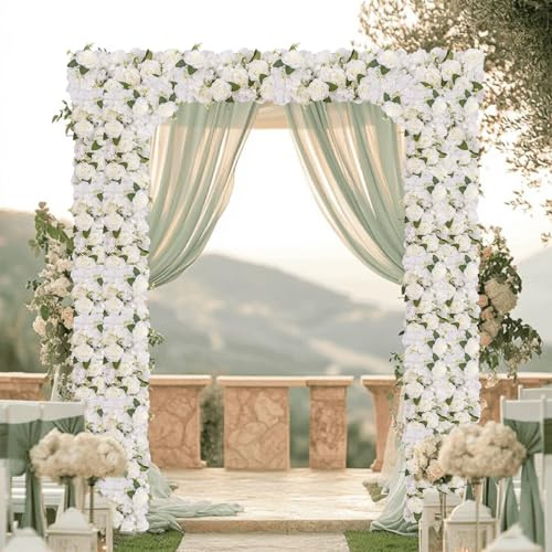 Hodeffior 6 Stück Kunstblumen, 50 x 20cm Blumengirlande Künstlich, Künstliche Blumen Ranken, Künstliche Hochzeitsbogen Blumen für Hochzeit Tischdeko Party, Wand, Treppe und Hochzeitsdekoration, C