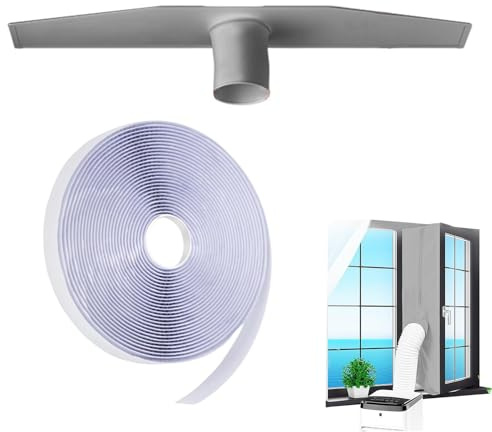 Kit de Sellado de Ventana para Aire Acondicionado - Con Cierre Adhesivo De 401 Cm Impermeable Sin Taladro - Kit Sellador Ventana Ventilación AC Portátil,para Hotel, Hogar, Apartamento y Oficina