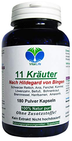 LEBER KOMPLEX 180 Kapseln TOP 11 Kräuter BITTERSTOFFE nach Hildegard von Bingen mit Anis Fenchel Brennessel Löwenzahn Rettich Amaranth - NATUR PUR [OHNE ZUSATZSTOFFE] 26322