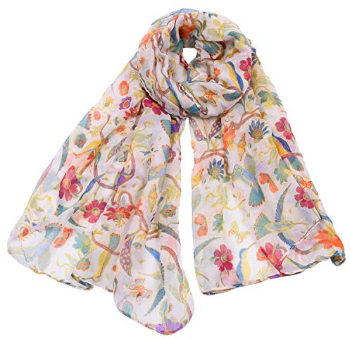 woogwin Women's Cotton Scarves Lady Light Soft Fashion Solid Scarf Wrap Shawl (Z-Bird White)