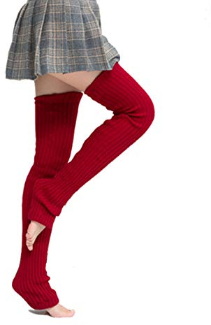 Nanxson Stulpe Damen Lang Leg Warmers Gestrickte Over-Knee Beinwärmer | 80er Stulpen,Frauen Strümpfe,Kniestrümpfe,Mädchen Tanzen Strumpf,Winter Beinwärmer,für Ballett,Fitness,Yoga