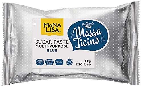 Massa Ticino Mona Lisa Zuckerpaste für Kuchen, 1 kg, Blau